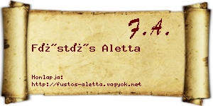 Füstös Aletta névjegykártya
